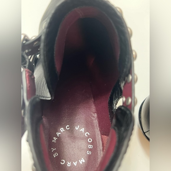 MARC BY MARC JACOBS CARROLL BLACK LEATHER STUDDED ANKLE BOOTIES EUR 39 US 9 - Picture 7 of 10